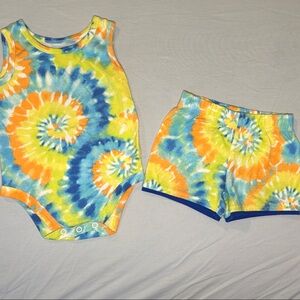Garanimals Blue and Orange Tie-Dye Baby Set